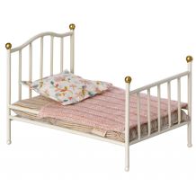 maileg Poppenhuisaccessoire Vintage bed mouse m beddengoed